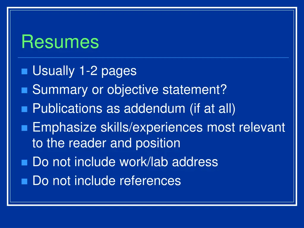 resumes