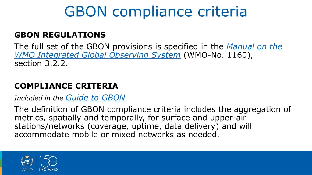 gbon compliance criteria