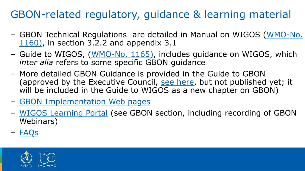 gbon related regulatory guidance learning material