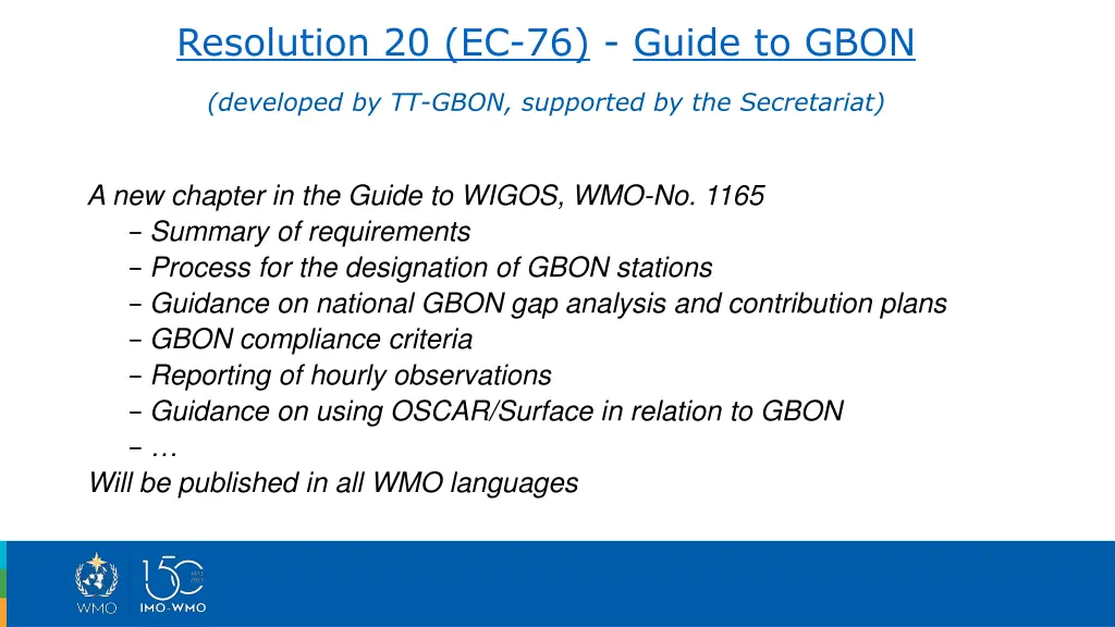 resolution 20 ec 76 guide to gbon