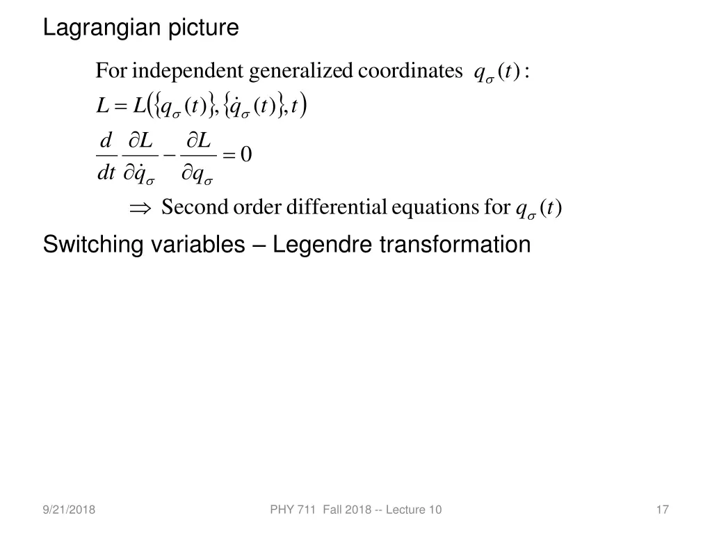 lagrangian picture