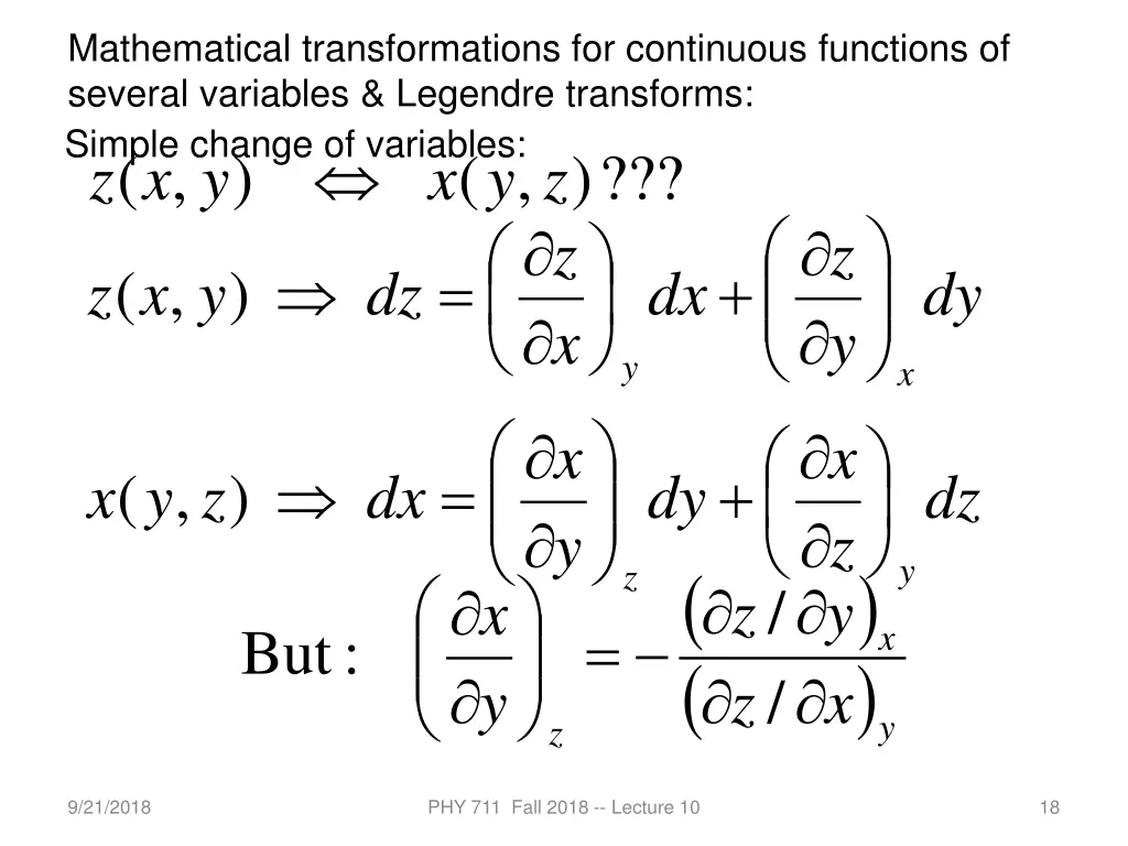 mathematical transformations for continuous