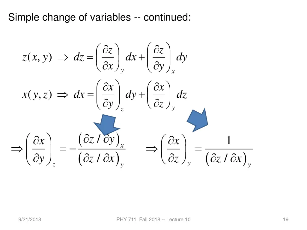 simple change of variables continued