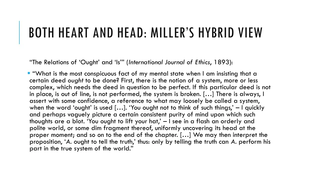 both heart and head miller s hybrid view