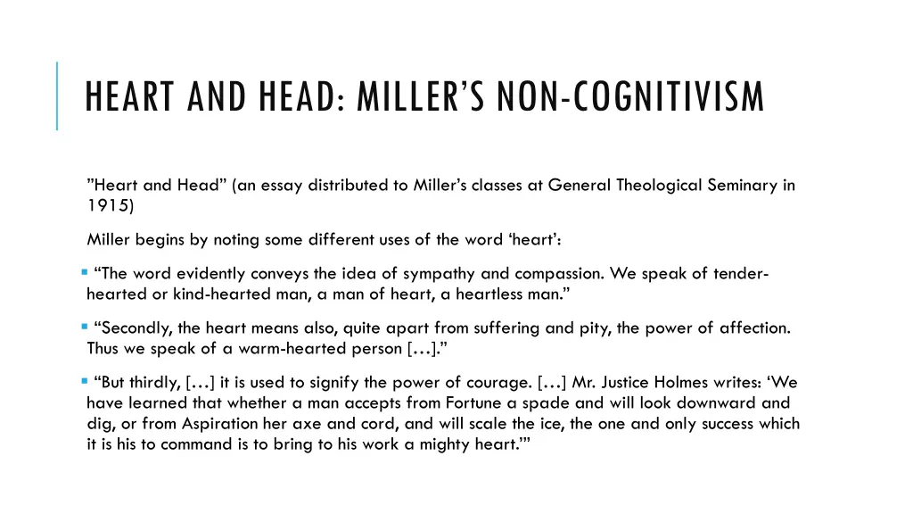 heart and head miller s non cognitivism