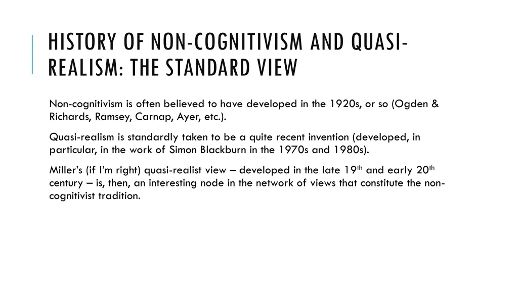 history of non cognitivism and quasi realism