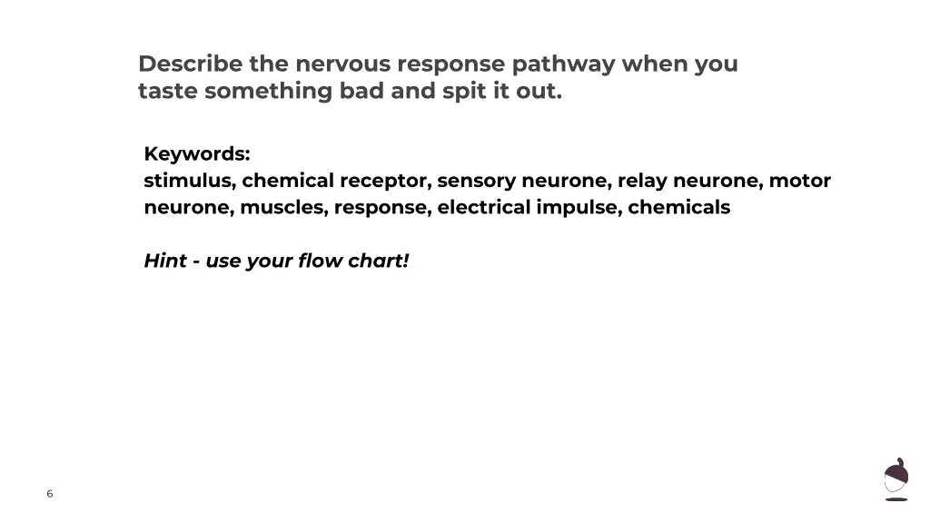 describe the nervous response pathway when