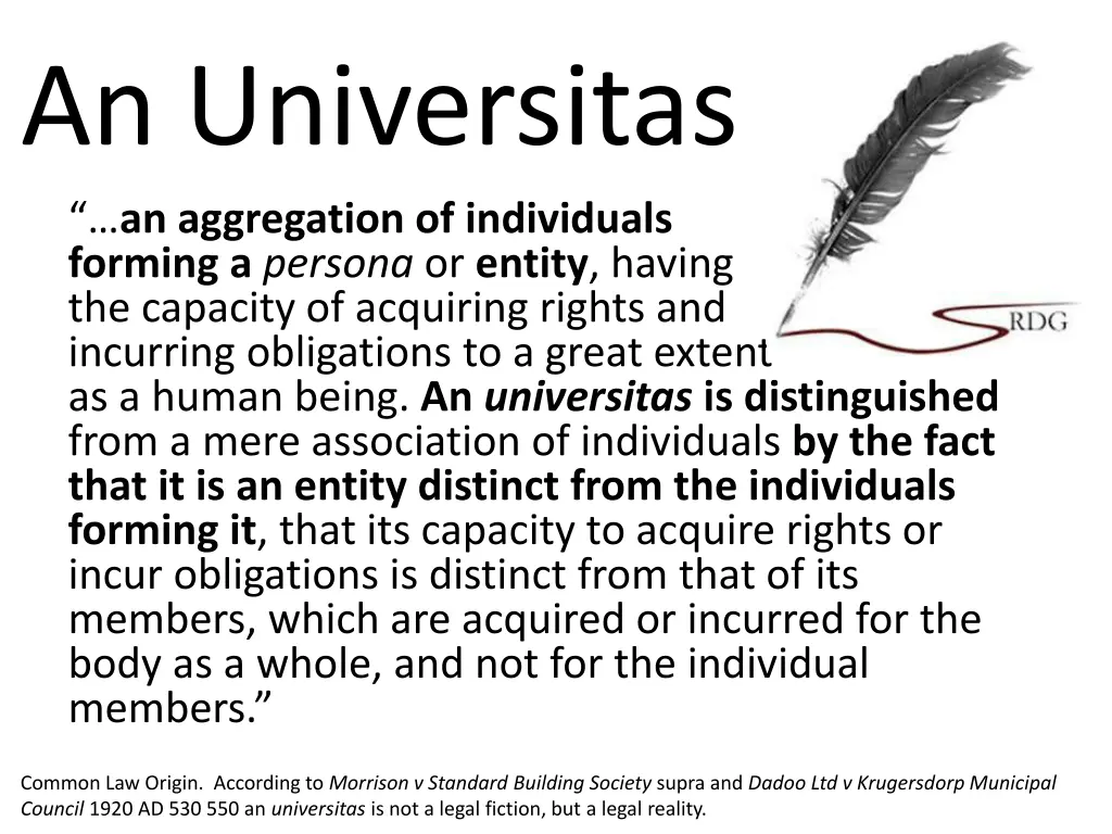 an universitas an aggregation of individuals