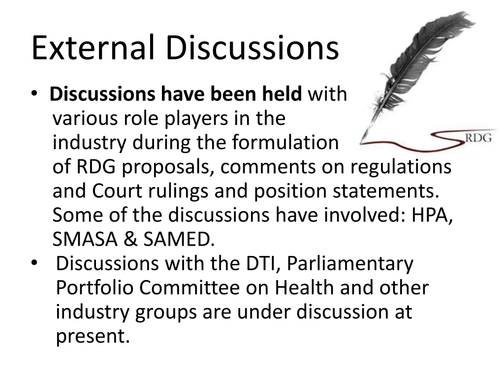 external discussions