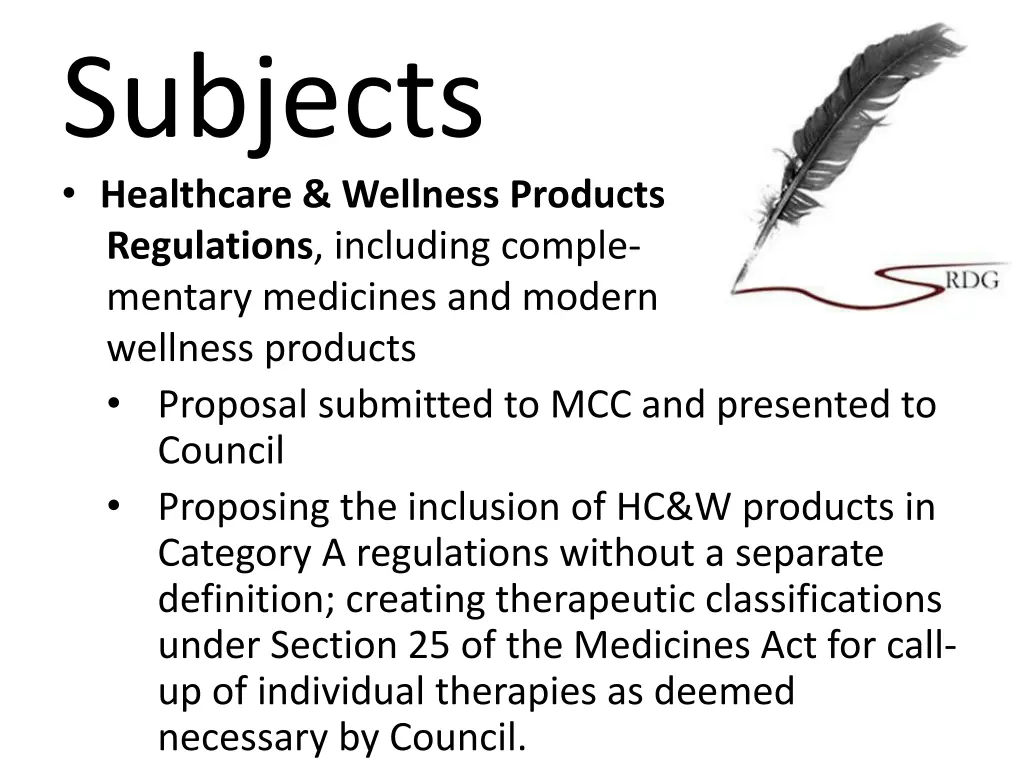 subjects healthcare wellness products regulations