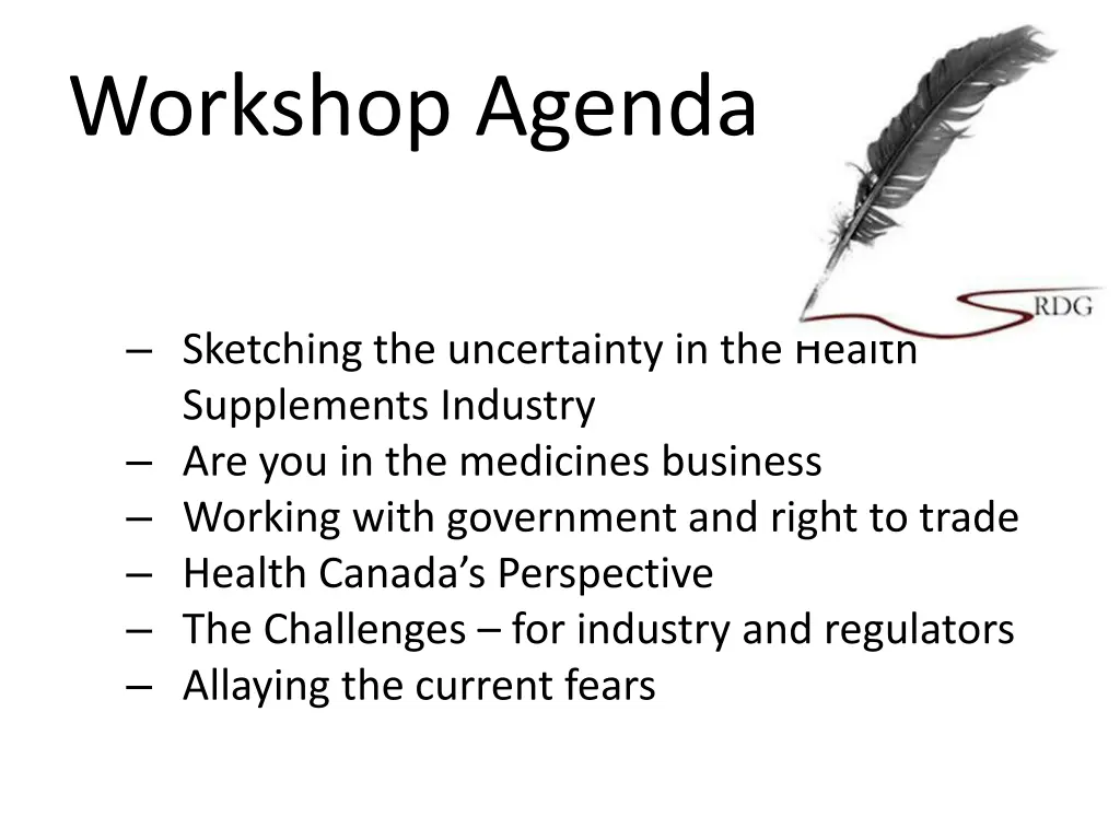 workshop agenda