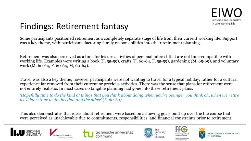 findings retirement fantasy