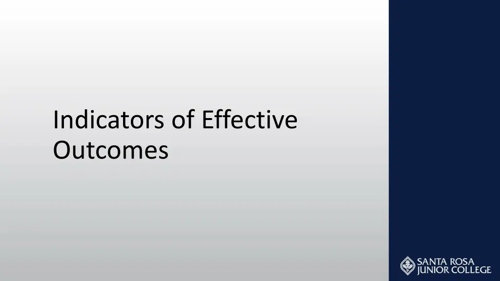 indicators of effective outcomes