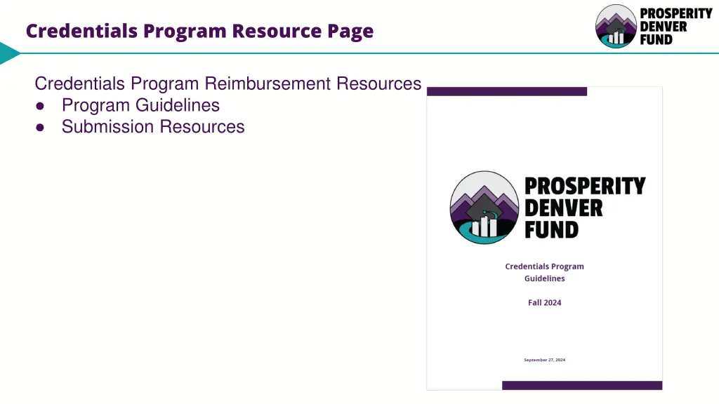 credentials program resource page