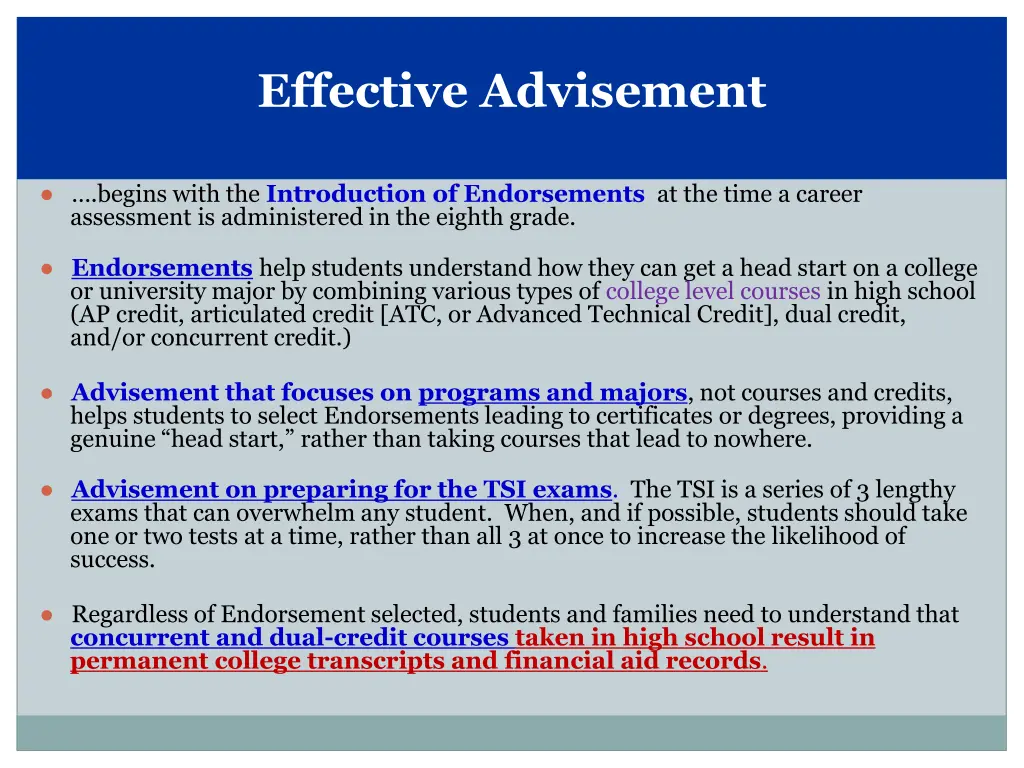 effective advisement