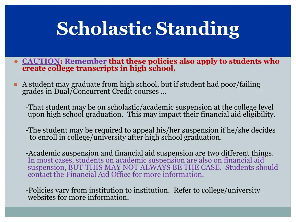 scholastic standing 1
