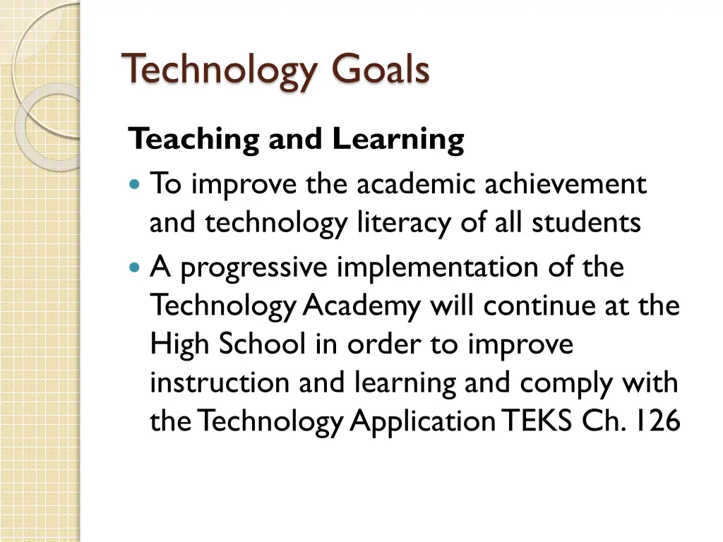technology goals