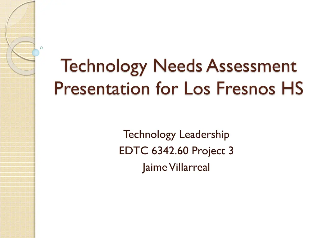 technology needs assessment presentation