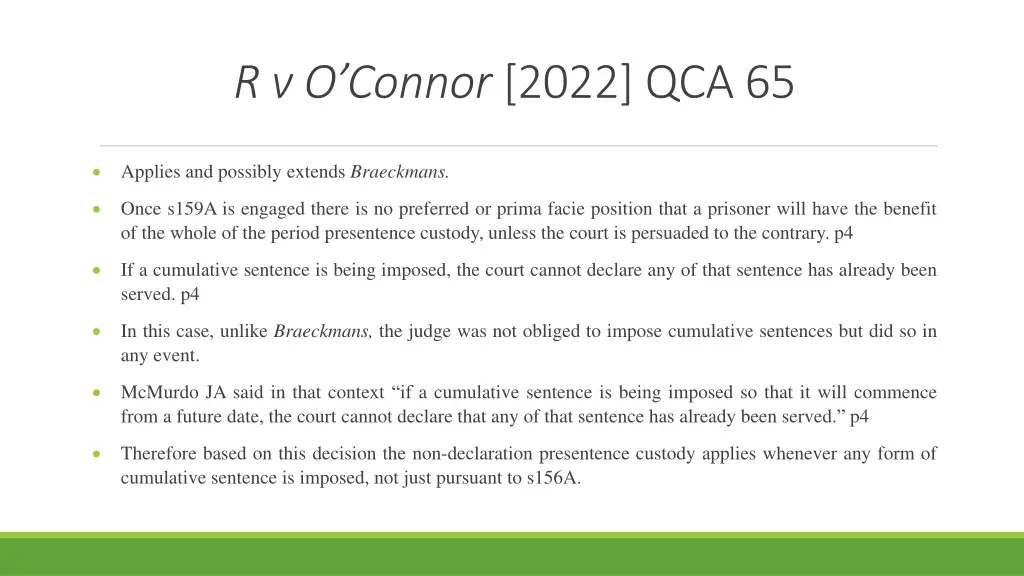 r v o connor 2022 qca 65