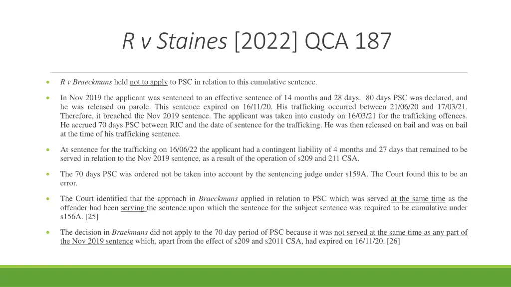 r v staines 2022 qca 187