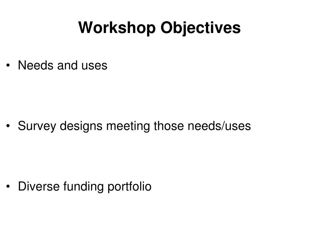 workshop objectives 1