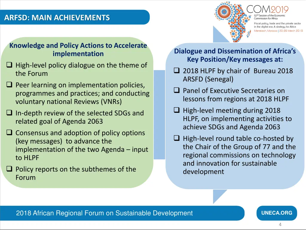 arfsd main achievements