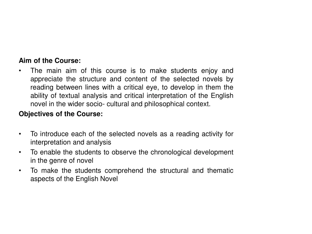 aim of the course the main aim of this course