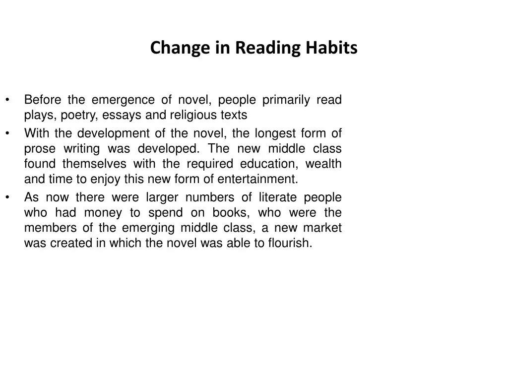 change in reading habits