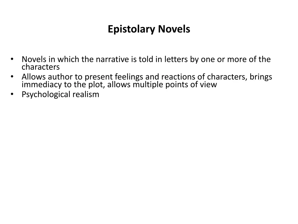 epistolary novels