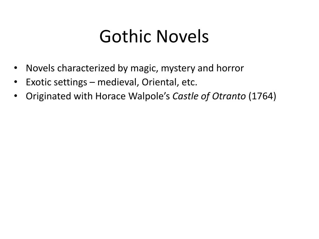 gothic novels
