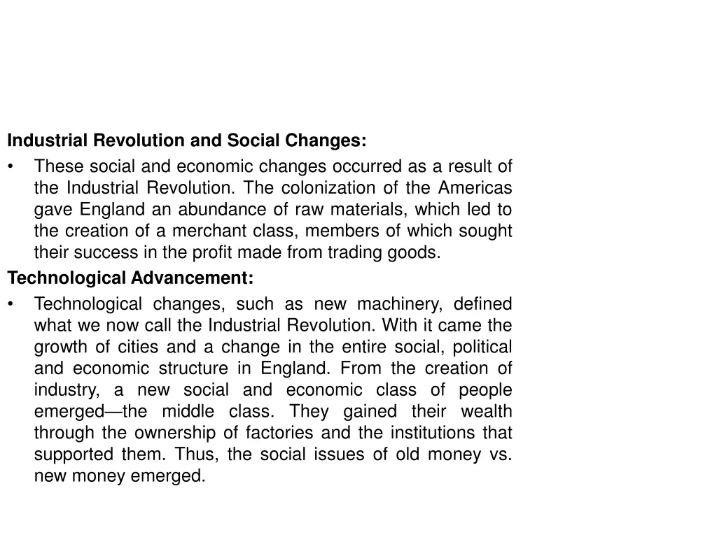 industrial revolution and social changes these
