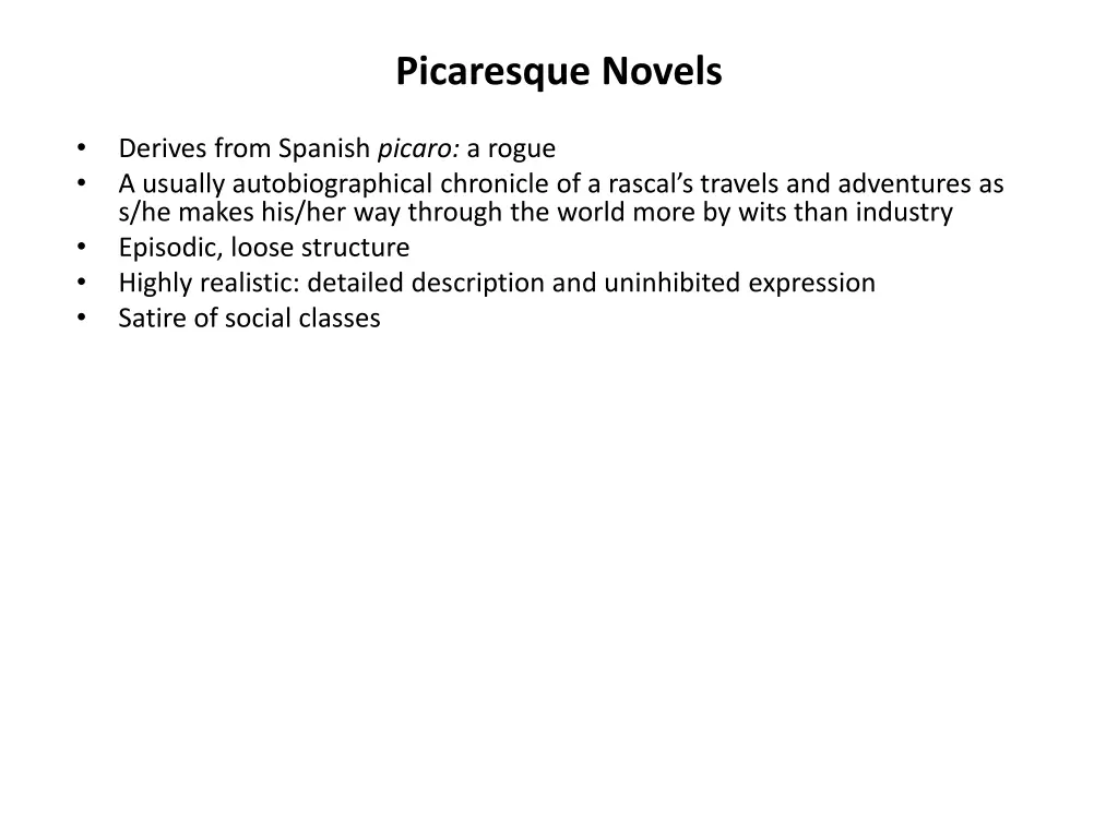 picaresque novels