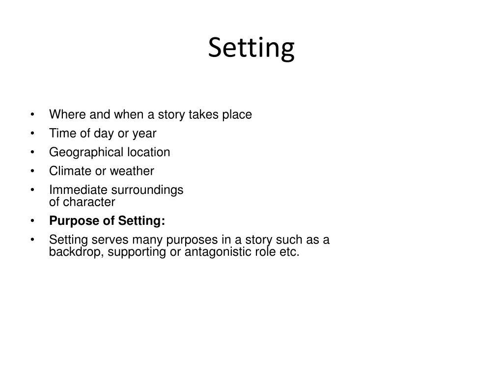setting