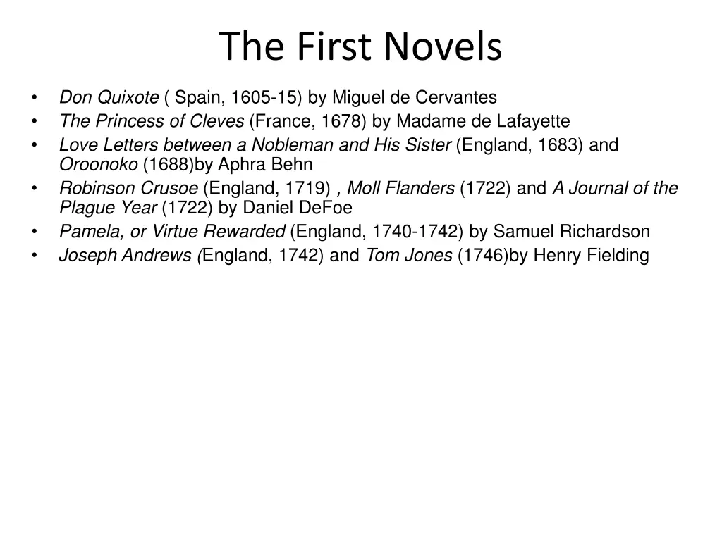 the first novels