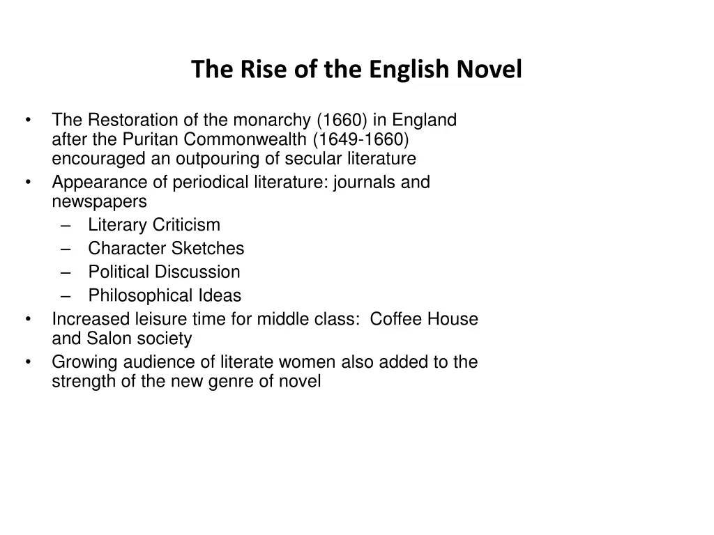 the rise of the english novel