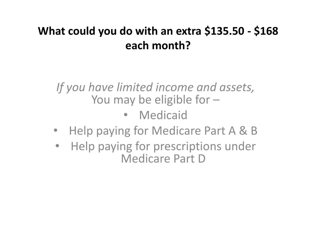 what could you do with an extra 135 50 168 each