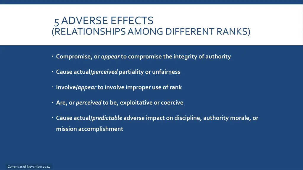 5 adverse effects relationships among different