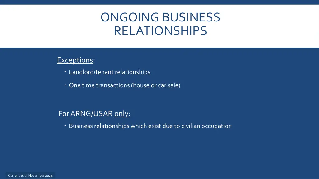 ongoing business relationships 1