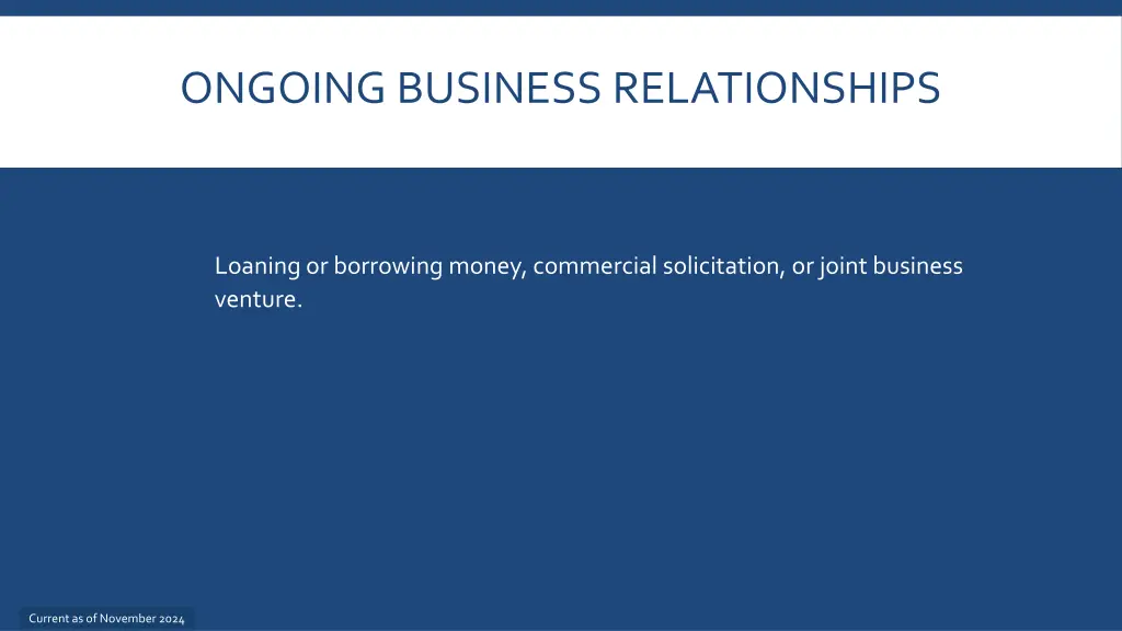 ongoing business relationships