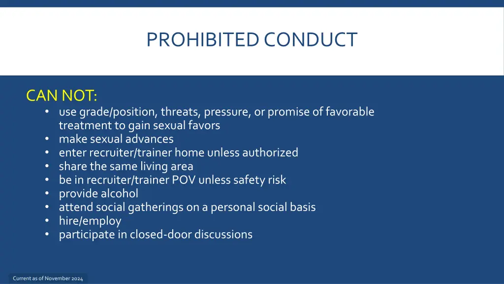 prohibited conduct 1