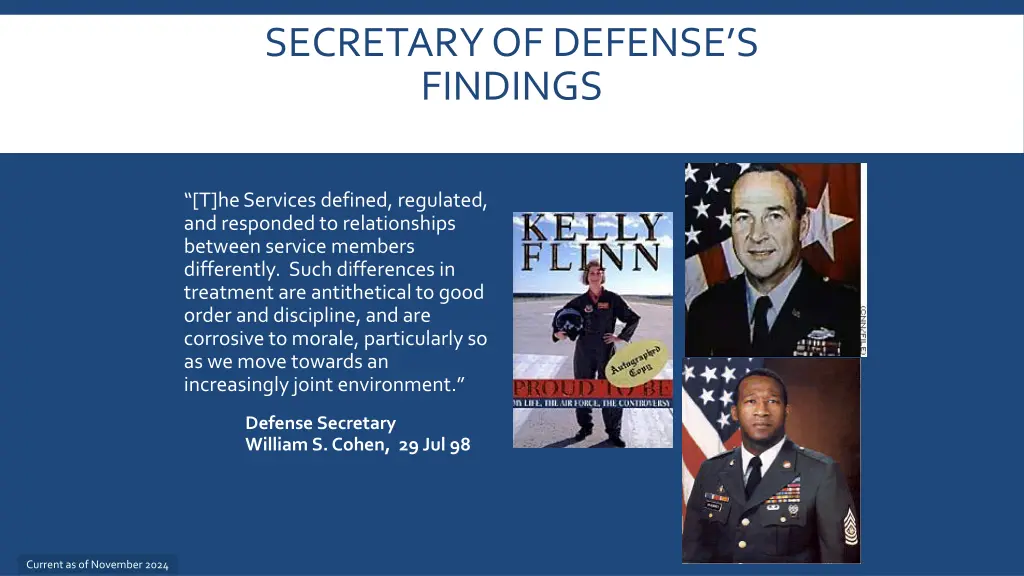secretary of defense s findings