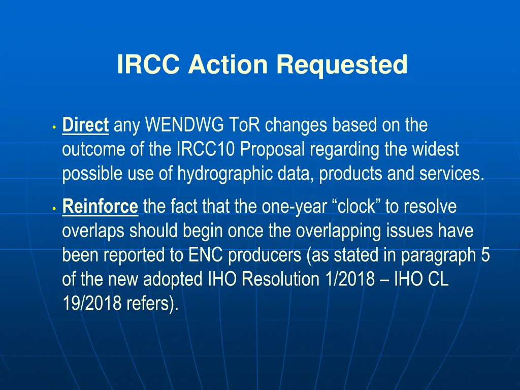 ircc action requested