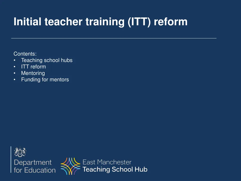 initial teacher training itt reform