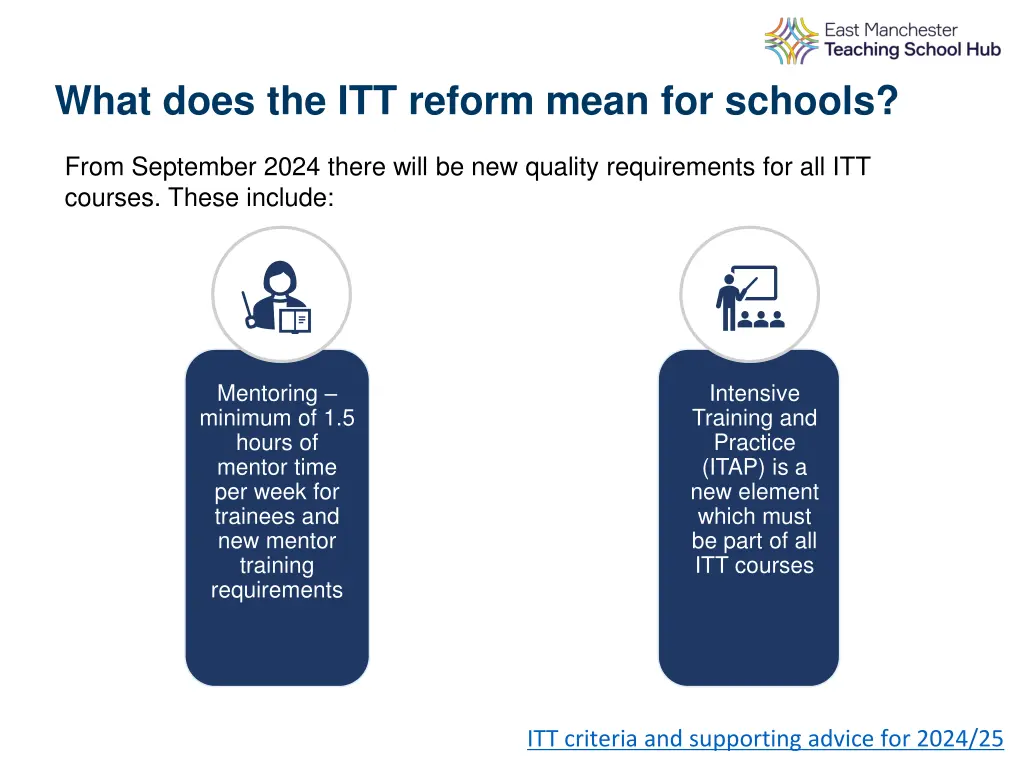 what does the itt reform mean for schools