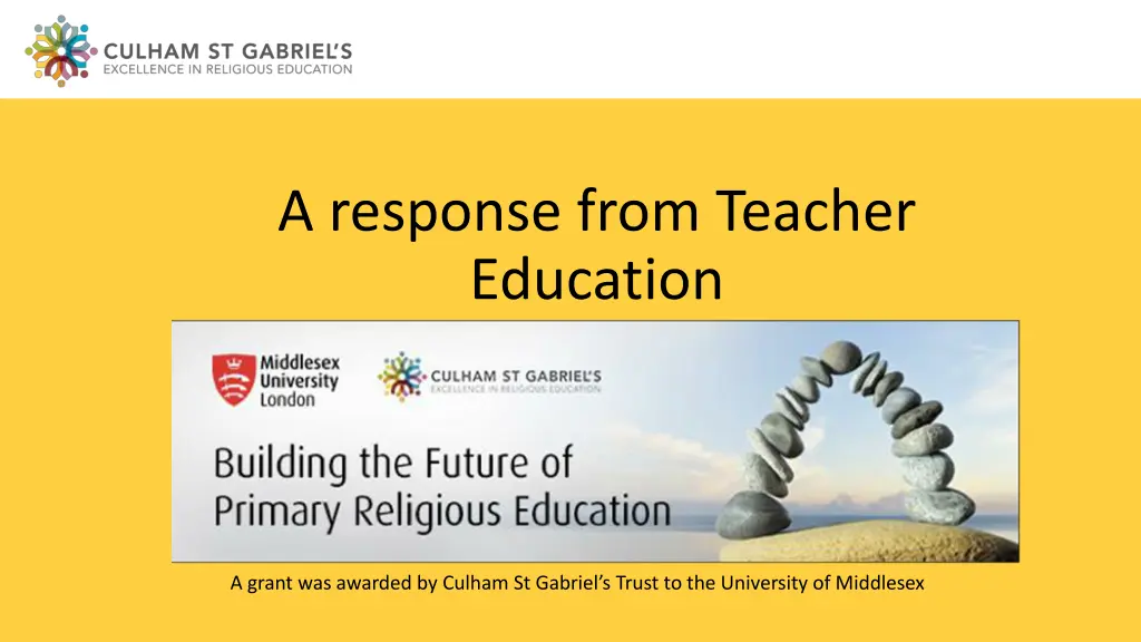 a response from teacher education