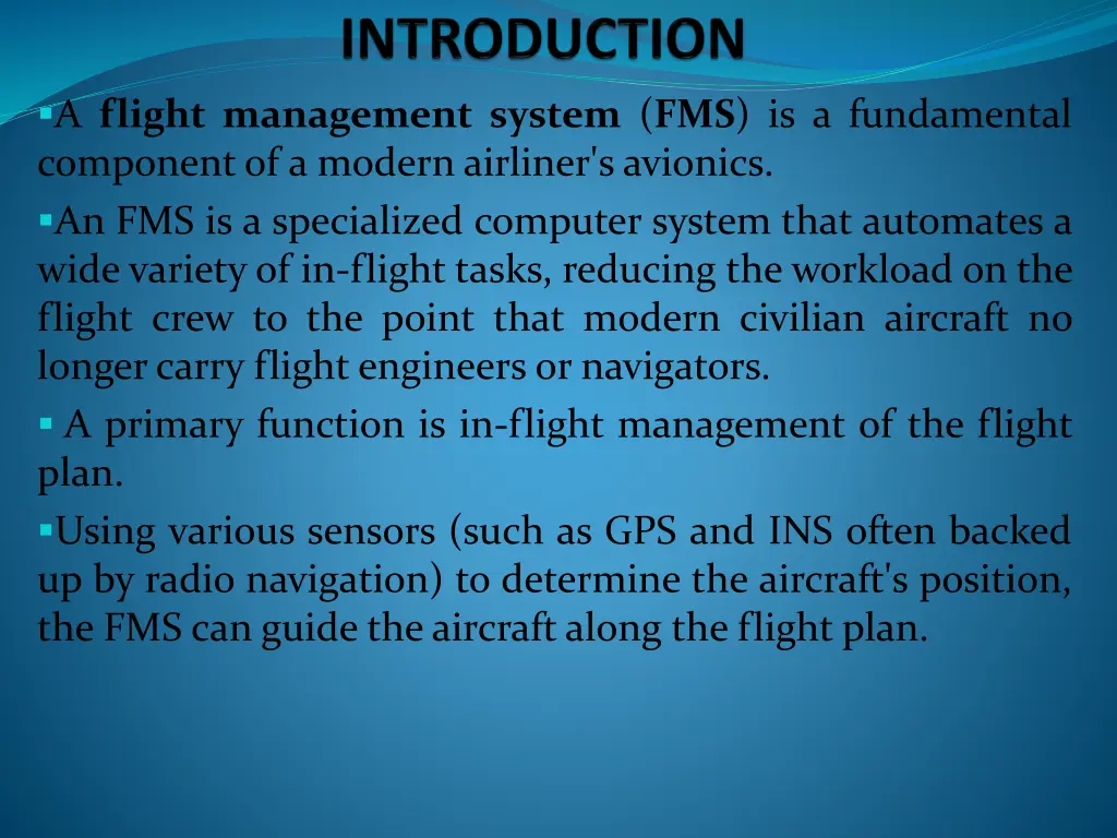 a flight management system fms is a fundamental