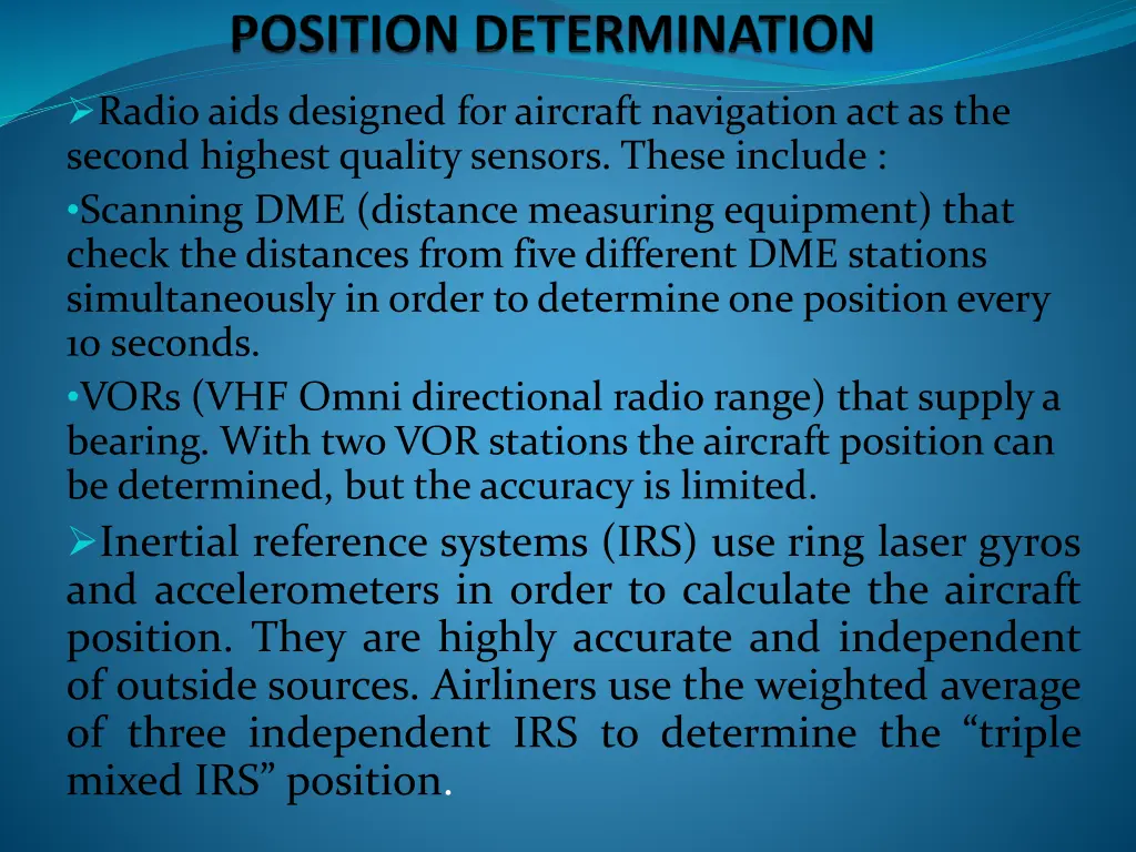 radio aids designed for aircraft navigation