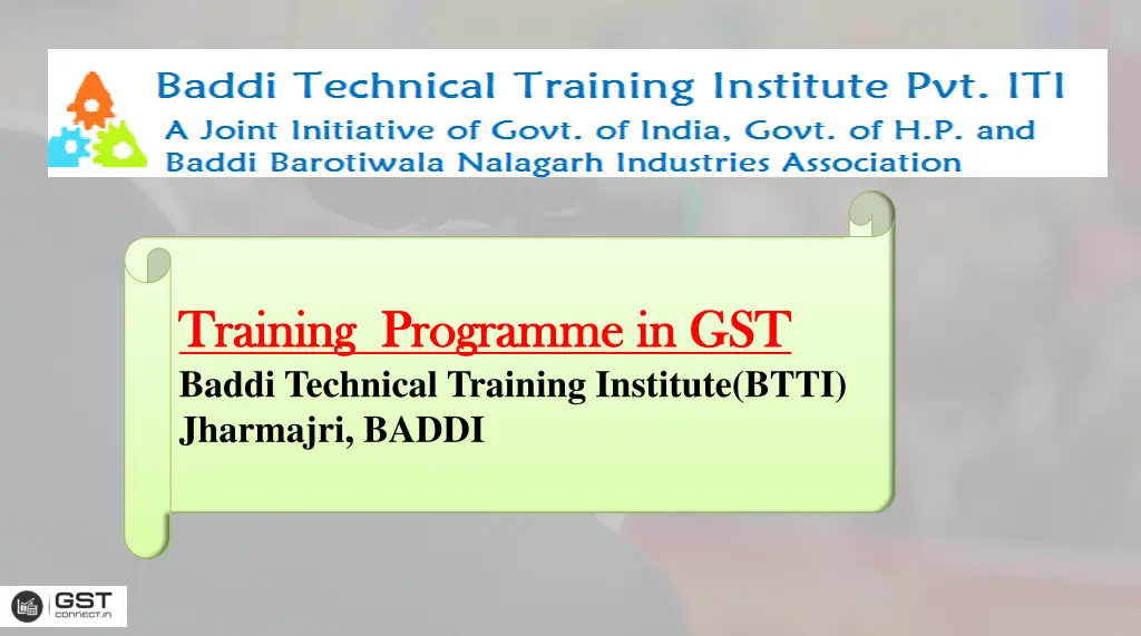training programme in gst training programme