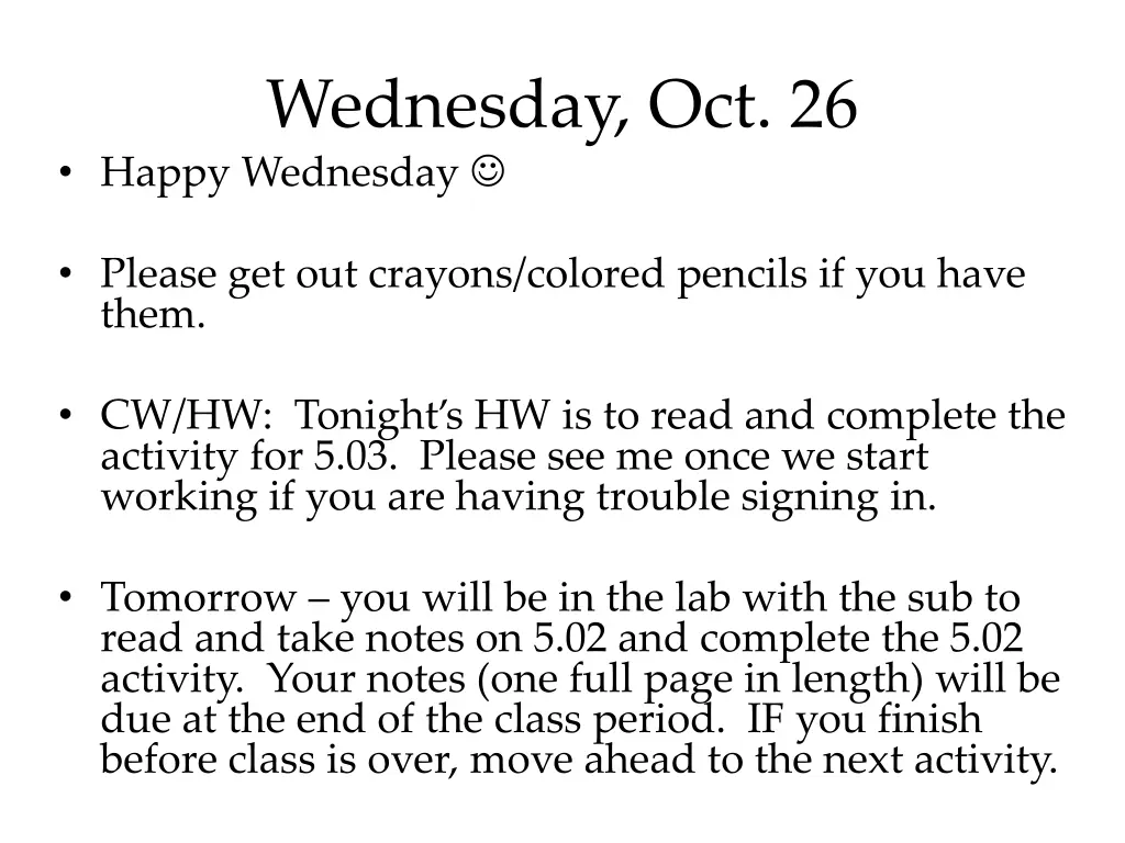 wednesday oct 26 happy wednesday