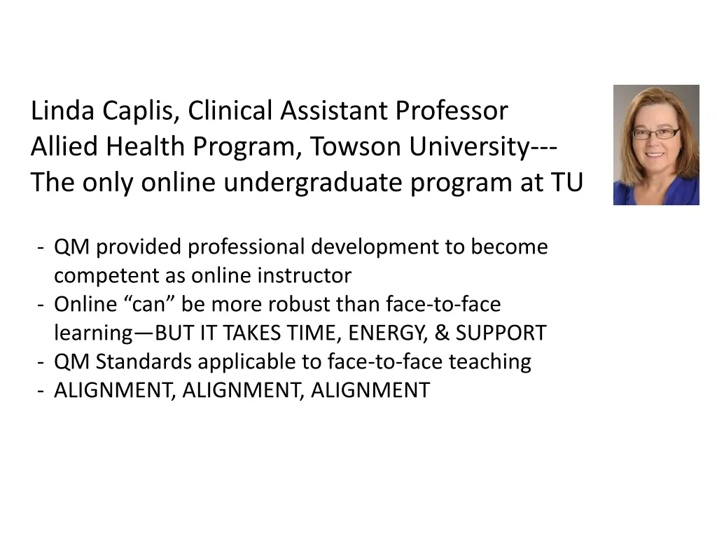 linda caplis clinical assistant professor allied